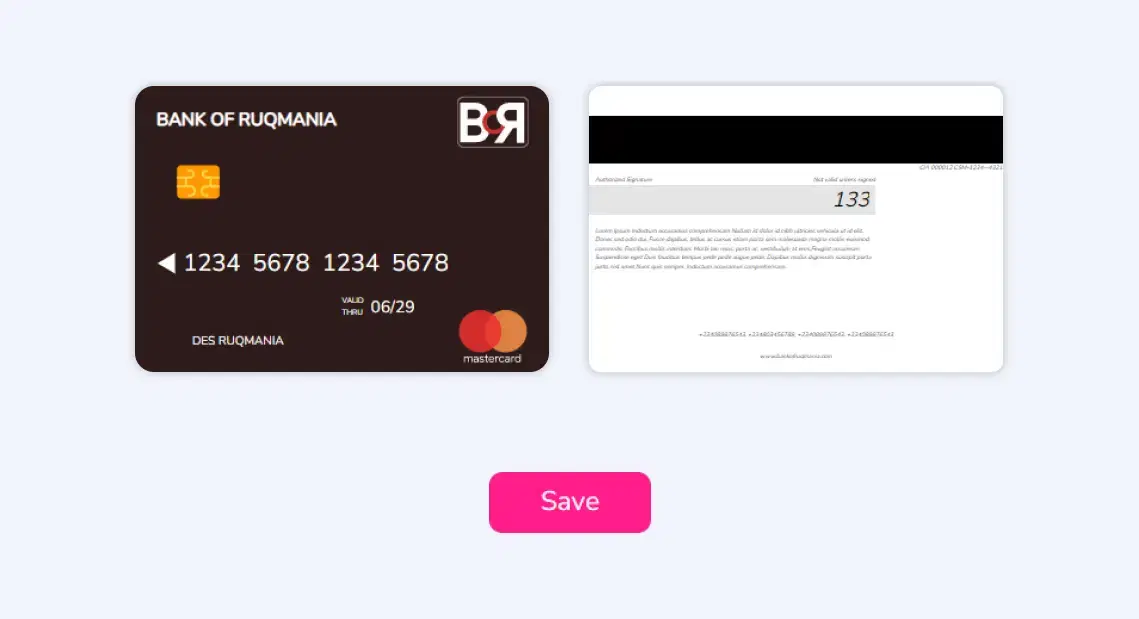 Editable Card Creditcard Component - Tailwindtap