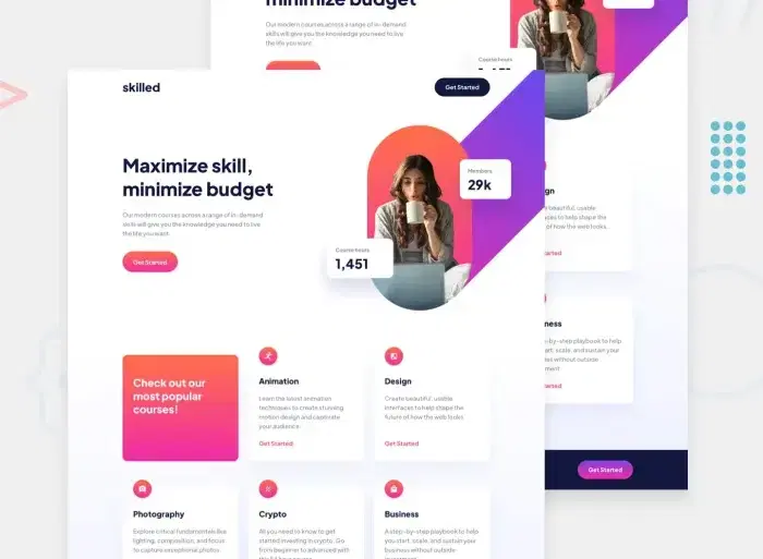 E-Learning Tailwind CSS Templates - TailwindTap