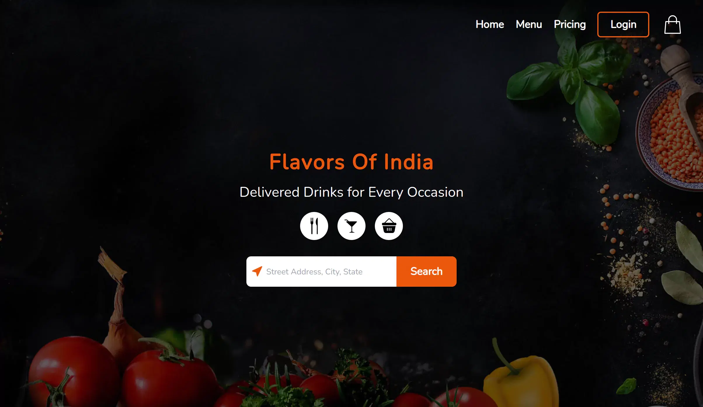 Food Delivery Hero Component - Tailwindtap