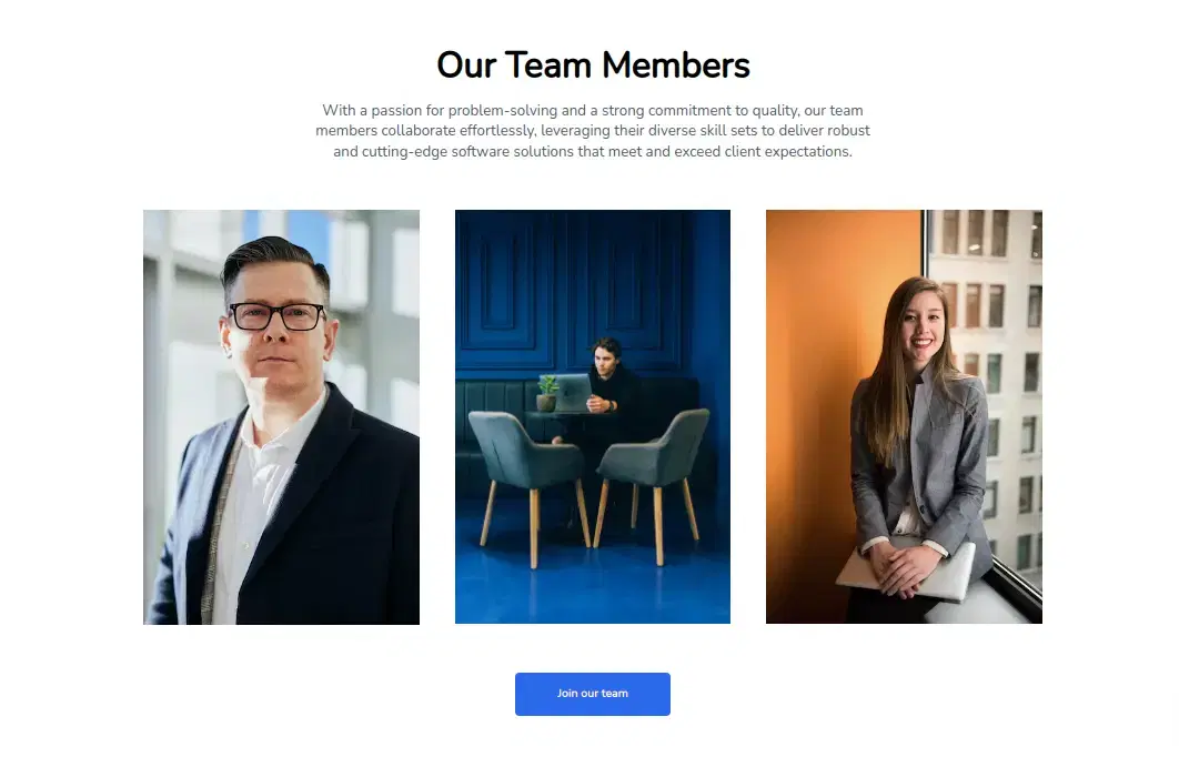 Team Member Section Team Component - Tailwindtap
