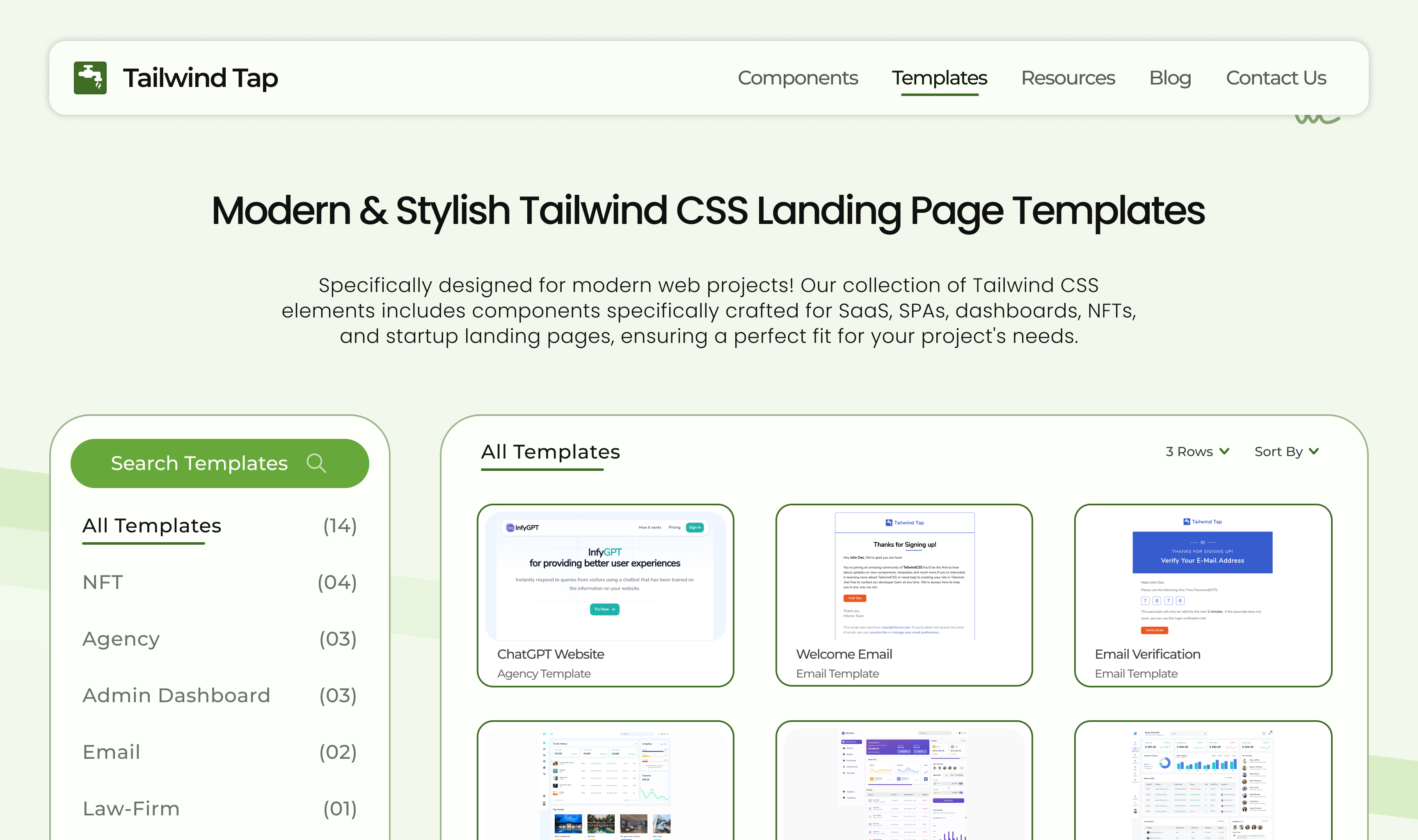 Trending Tailwind CSS Landing Page Templates - TailwindTap
